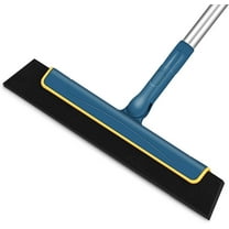 Eyliden 13.7" Blade Squeegee with Aluminum Long Handle 51", Water Foam Pet Hair Broom for Bathroom Floor, Blue