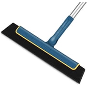 Eyliden 13.7 Blade Squeegee with Aluminum Long Handle 51, Water Foam Pet Hair Broom for Bathroom Floor, Blue