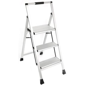 Eyliden 3 Step Stool, Lightweight Aluminum Folding Step Stool, Multi-Use Non-Slip Wide Platform Ultra-Light Sturdy Stool, 225lbs Capacity, Fully Assembled for Household and Office