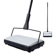 Eyliden Carpet Sweeper Cleaner with Dual Rotating Brush for Low Carpets and Rugs, Gray