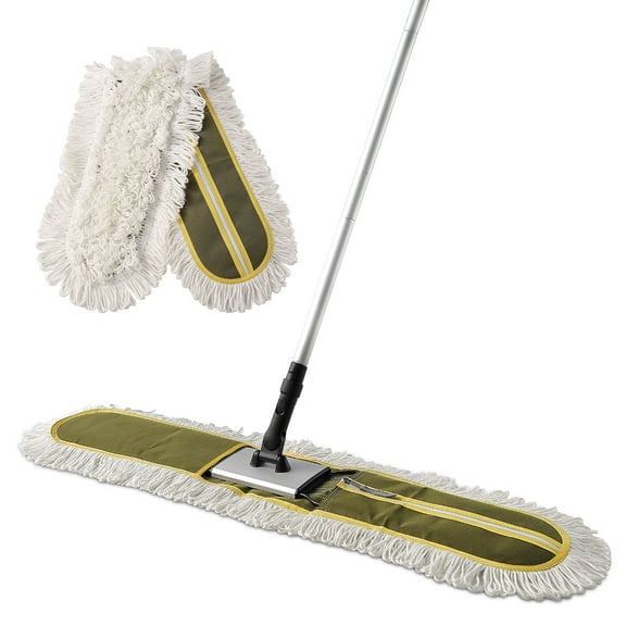 Eyliden 39 Commercial Industrial Cotton Mop Dust for Hardwood Floors, 59inch Telescopic Height with 2 Mop Pads, Green