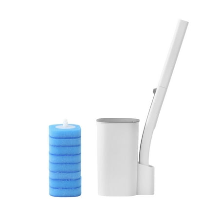 Eyliden Disposable Toilet Brush Set with Replaceable Brush Head 8PCS, White
