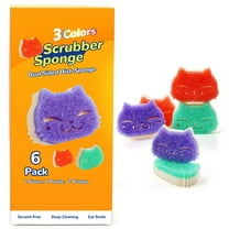 Eyliden Kitchen Scrubber Sponge for Dishes, Dual-Sided, Gift Box Set with 6pcs, Unscented