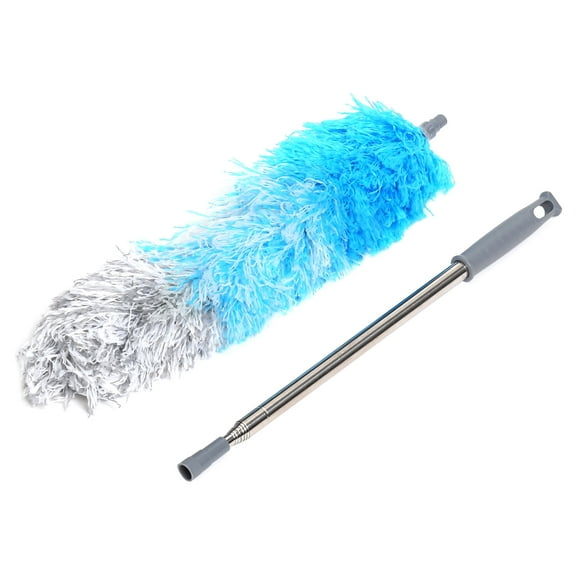 Eyliden Bendable Washable Reusable Microfiber Duster, Extends to 100", Blue & Grey