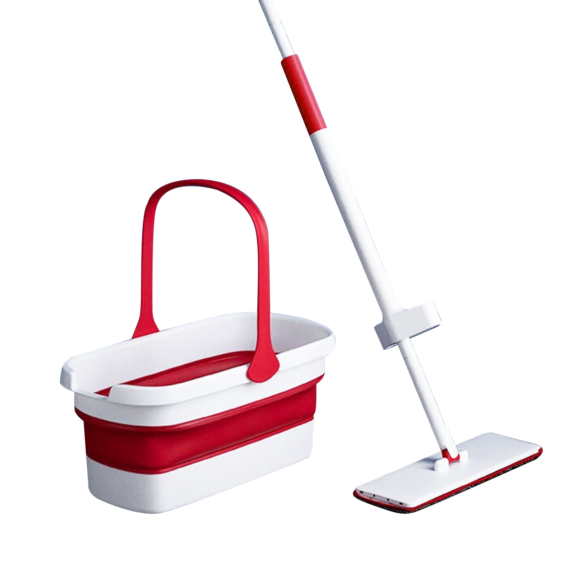 Eyliden Dust Mop with Wringer & Collapsible Bucket Set with Washable Pads for Multi-surface Floor Cleaning