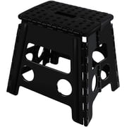 Eyliden Folding Non-Slip Footstool, 13 Inch, Sturdy and Safe Up to 300 Lb, Black