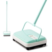 Eyliden Hand Push Carpet Sweeper, Mini Size Lightweight, Non Electric, No Noise, Green