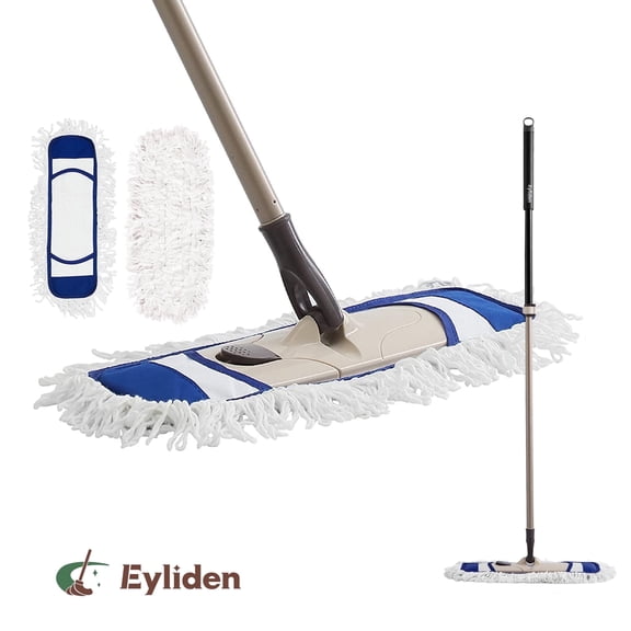 Eyliden Microfiber Dust Mops for Hardwood Floors Wet & Dry Cleaning, Sweeper with Total 2 Mop Pads