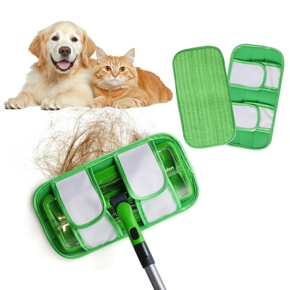 Eyliden Microfiber Mop Pad, Reusable Clip-On Pad Compatiable with Sweeper Mops, 12inch, 1 Count