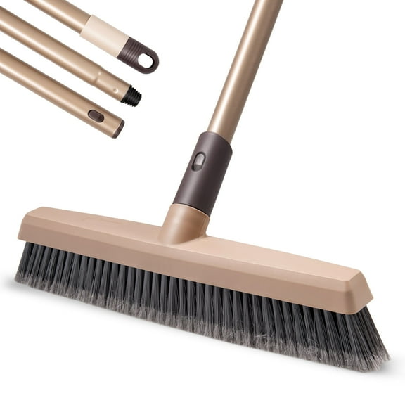 Eyliden Push Broom, Stiff Bristles Multi-Surface Floor Scrub Brush for Indoor and Outdoor Cleaning