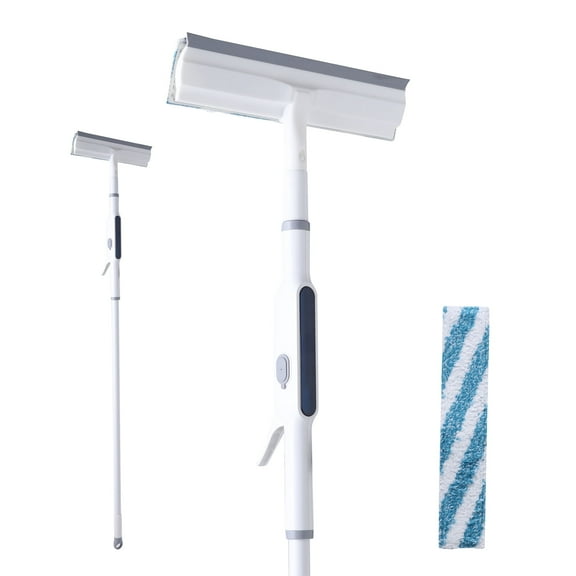 Eyliden Spray Window Blade Squeegee 11.4 in with Extension Long Handle to 51.2 in, White