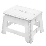 Eyliden Step Stool, 9 inch Non-Slip Footstool for Adults or Kids, Sturdy Folding Step Stool with Holds up to 300 Lbs, Foldable Step Stools Storage&Open Easy for Kitchen,Toilet,Office,RV (White, 9inch)