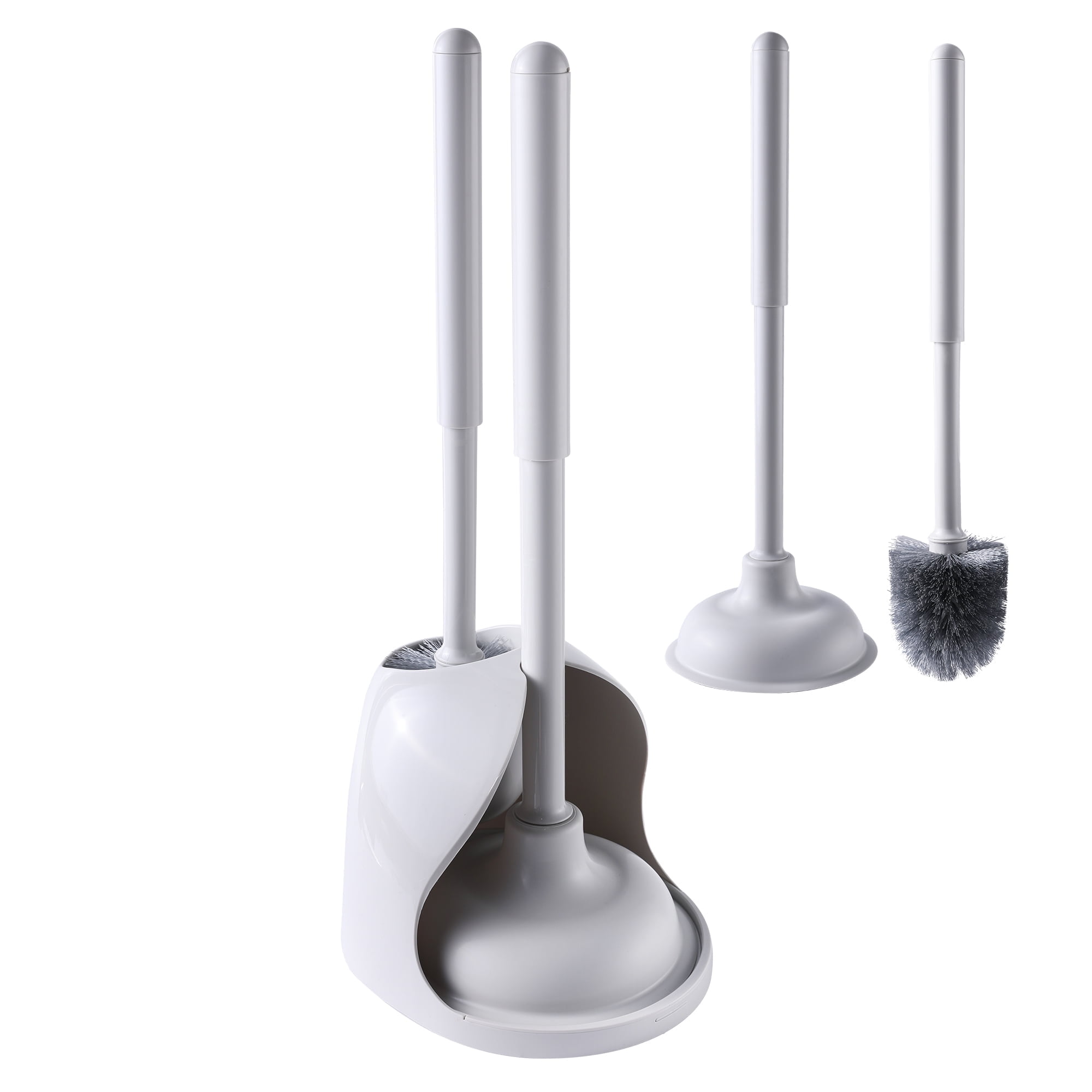 Eyliden Toilet Brush and Plunger Set for Adult Toilet Cleaning, Gray
