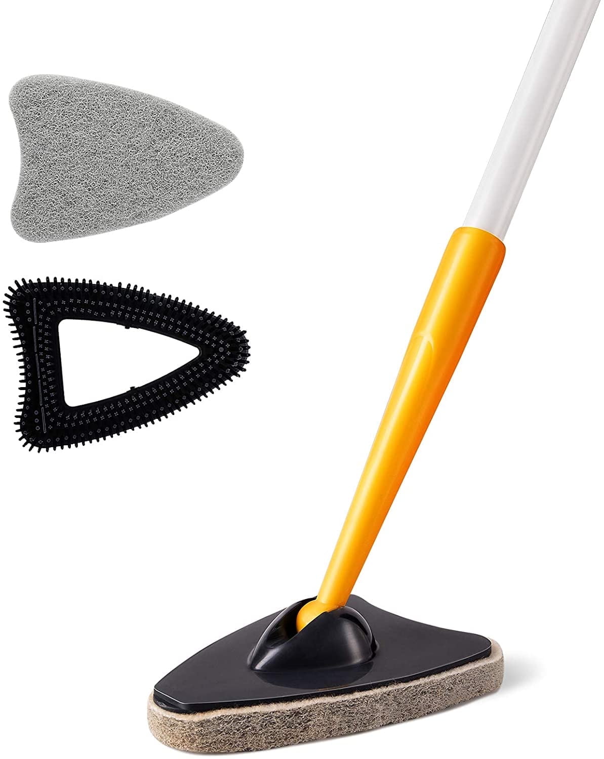 Eyliden Tub Tile Scrubber Brush with 2 Scouring Pads & 1 TPR Brush Head for Bathroom Kitchen Tub Tile Sink Cleaning