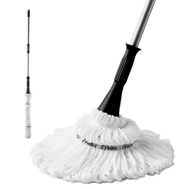 Eyliden Twist Mop, 57.5 Inches, Microfiber Dust Mop with 2 Removable