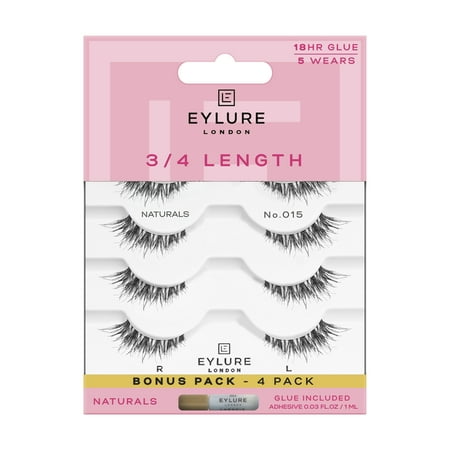 Eylure 3/4 Length Light & Wispy No. 015 Eyelashes, Multipack