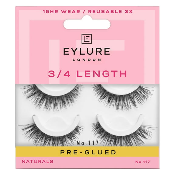 Eylure Pre-Glued Wispy Light TSF6Texture Eyelashes, No.117, Twin Pack