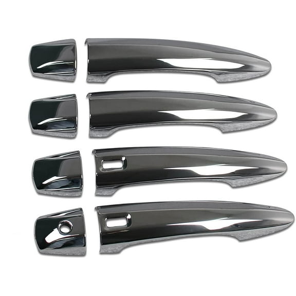 Eynpire 7052 Chrome Plated Exterior 4 Door Handle Cover Compatible with 2019-2023 Nissan Altima / 2021-2023 Nissan Rogue / 2020-2023 Nissan Sentra - With Smart Key Cutout