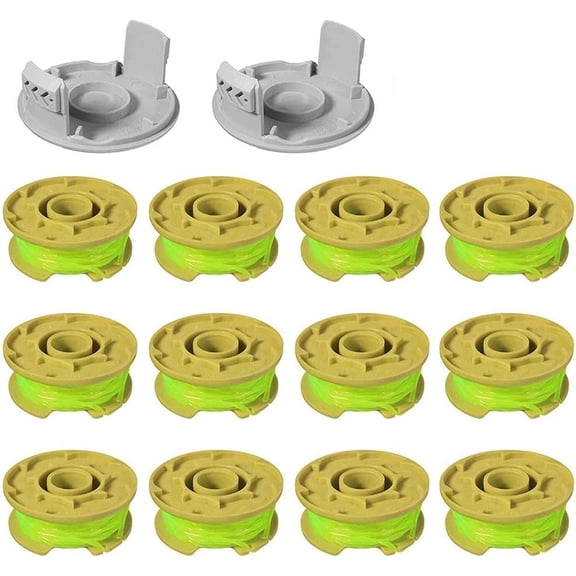 Eyoloty 11ft 0.080" Replacement Trimmer Spool for Ryobi One Plus AC80RL3 18v 24v and 40v Cordless Trimmers Line Refills Weed Wacker Auto-Feed Twist Single Line Parts (12spool+2cap