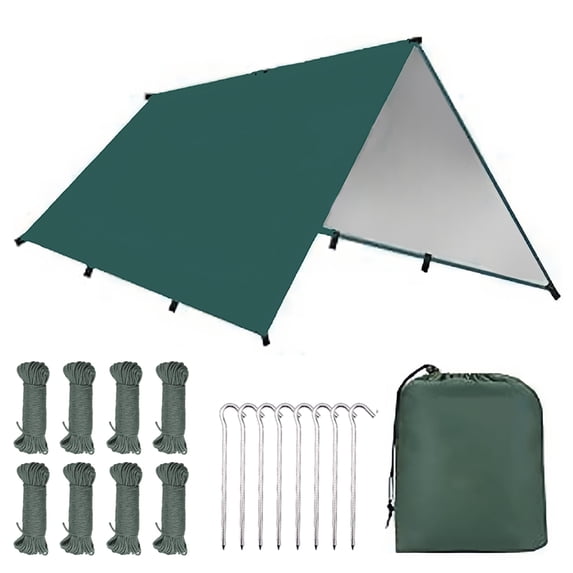 Eyotto 10ft *10ft Outdoor Camping Canopy, Waterproof Fly Tent Tarp, Easy Set up Portable Canopy with Storage Bag, 10x10 Tarp for Camping Picnic