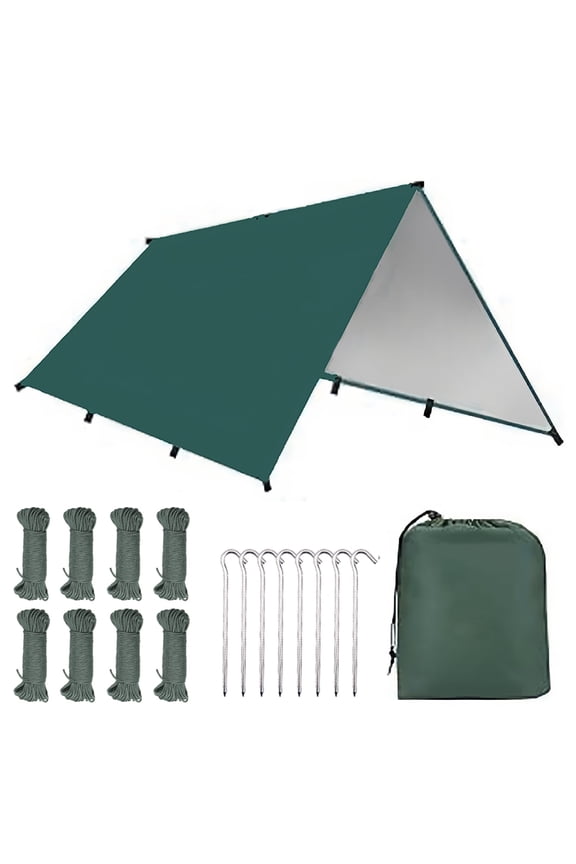 10ft *10ft Outdoor Camping Canopy, Waterproof Fly Tent Tarp, Easy Set up Portable Canopy with Storage Bag, 10x10 Tarp for Camping Picnic