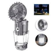 Eyotto 2 in 1 Solar Camping Fan Light, 1500mAh Adjustable Outdoor LED Camping Light, Solar Camping Lantern Portable Rechargeable Fan Light