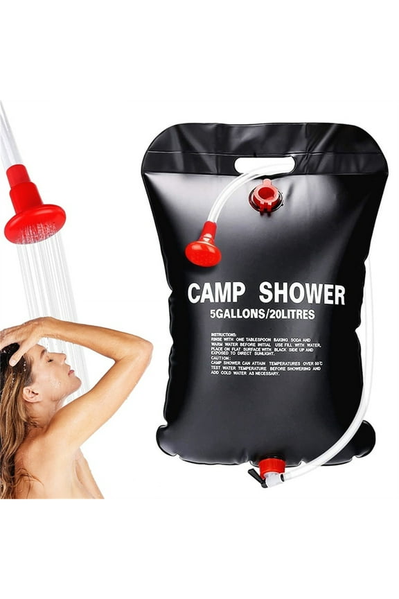 20L Solar Shower Bag Portable Outdoor Camping Shower Bag, Portable Outdoor Eco Friendly Shower Bag, Black