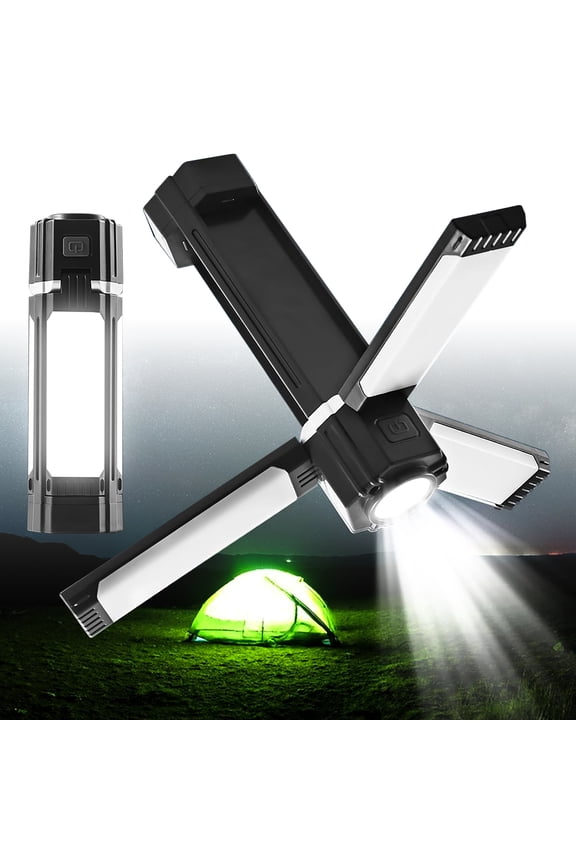 3 in 1 Foldable Camping Light, 3000mAh Rechargeable LED Camping Lantern Searchlight, Portable Flashlight for Outdoor Camping Hiking Fishing Climbing Emergency