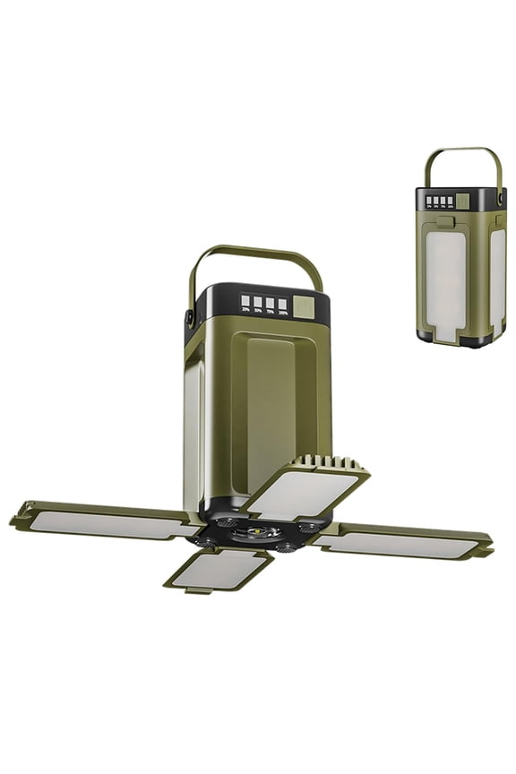 3 in 1 Solar Camping Light with Hook, 2000mAh Rechargeable Camping Lantern, Foldable Camping Light for Outdoors Night Light Camping Tent Light Storage Light