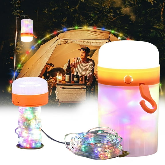 Eyotto 3600mAh Camping String Light with 5 Modes, Rechargeable 4 in 1 Camping Light with Hook, Magnetic Design Camping Light