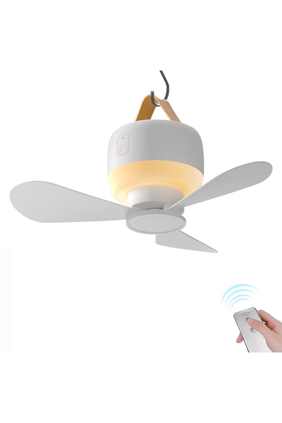 Camping Fan Light with Hook, 3600mAh Rechargeable 3 Blades Camping Fan Lantern, Portable Fan with 3 Modes Outdoor Camping Light for Tent Camping Hiking Picnic Hiking Fishing
