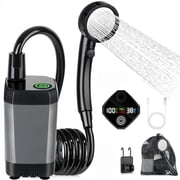 Eyotto Camping Portable Shower with LED Digital Display, 6000mAh Rechargeable Adjustable Camping Shower Kit with Storage Bag for Outdoor Activities Camping Hiking Beach Trip Car Wash