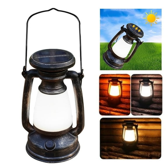 Eyotto Solar Camping Light, LED Camping Light Retro Design Solar Light, 1000LM Solar Lantern with 3 Modes 1200mAh Rechargeable Solar Camping Lantern
