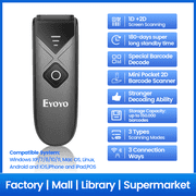 Eyoyo 1D 2D QR Code Barcode Scanner, Portable Mini Reader with 2.4G Wireless/Bluetooth/USB Wired ,Compatible with iPad, Phone, Android, Tablet PC