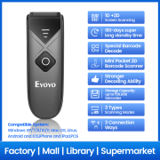 Eyoyo 1D 2D QR Code Barcode Scanner, Portable Mini Reader with 2.4G Wireless/Bluetooth/USB Wired ,Compatible with iPad, Phone, Android, Tablet PC