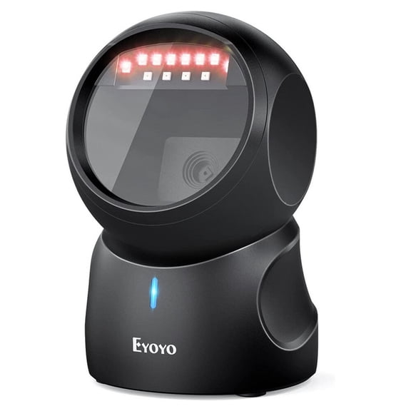 Eyoyo 1D QR 2D Hands-Free Omnidirectional Automatic Sensing Desktop Barcode Scanner, USB Wired Bar Code Reader for POS PC Library