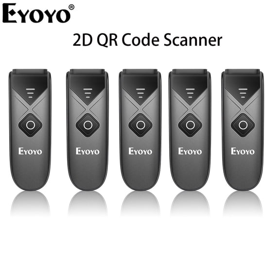 Eyoyo 2Pieces Mini Wireless 1D 2D QR Code Barcode Scanner Bluetooth UPC EAN ISBN Bar Code Reader for PC IOS Android iPhone Ipad POS