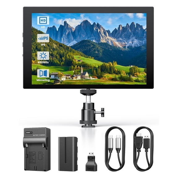 Eyoyo 7in DSLR Photography Camera Field Monitor Battery Screen Mirroring,1280x800 IPS Mini HDMI Video PC Computer Security Display