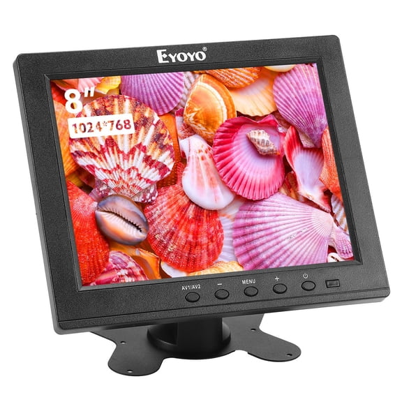 Eyoyo 8" Security Camera Monitor, 4:3 Mini LCD Screen CCTV Display ,HDMI VGA BNC AV USB, fits for PC, NVR, Raspbery Pi