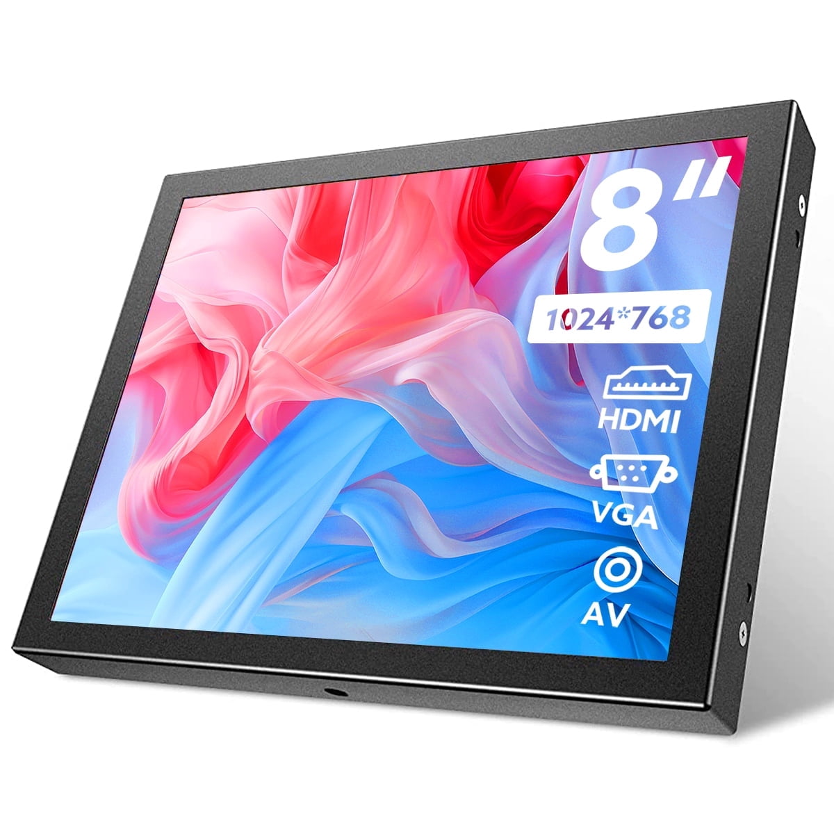 Eyoyo 8in Small Mini Monitor TFT LCD Screen 1024x768 Display with HDMI/VGA/AV Video Input for CCTV PC Gaming