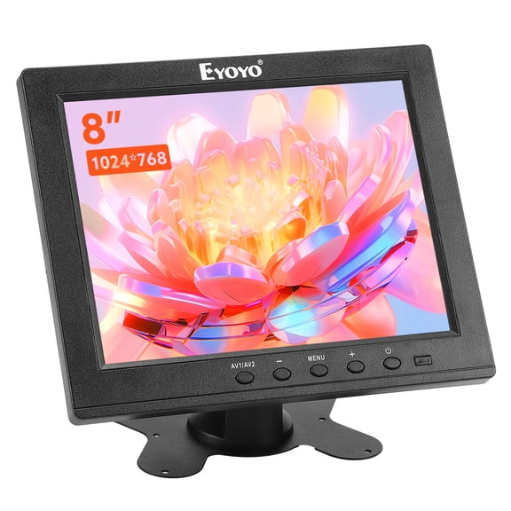 Eyoyo Portable 8Inch HDMI Monitor 4:3 TFT LCD 1024x768 CCTV Security Camera Screen ,HDMI VGA BNC AV YPbPr Input