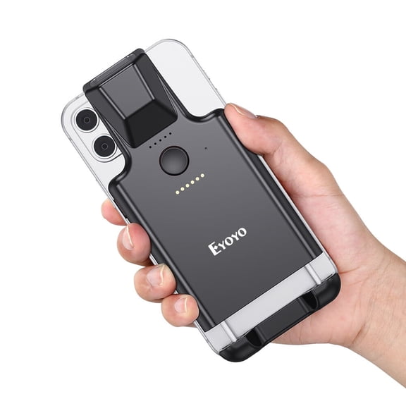 Eyoyo QR Code Scanner Bluetooth Wireless Barcode Scanner Phone Back Clip 1D 2D EAN UPC PC Warehouse Inventory Reader