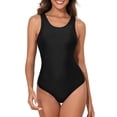 thumbnail image 1 of Eytino Athletic One Piece Swimsuits Racerback Crisscross Back Padded Sports Training Bathing Suits Slimming Swim Suit Modest Full Coverage Swimming Suits Womens Swimwear Black 2XL, 1 of 8