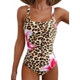 thumbnail image 1 of Eytino Bathing Suit Metal Ring Wide Straps One Piece Swimsuit for Women Tummy Control Slimming Swim Suit Floral Print Swimwear, 1 of 11