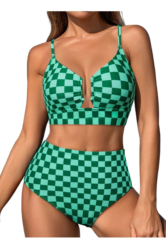 Bathing Suits for Women 2 Piece Bikini Sets Floral Print Swimsuits U Wire High Waisted Beach Summer Swimwear