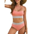 thumbnail image 1 of Eytino Bikinis for Women High Waisted Bathing Suits for Women Two Piece Tummy Control Swimsuits Adjustable Spaghetti Straps Bikini Swimwear, 1 of 8