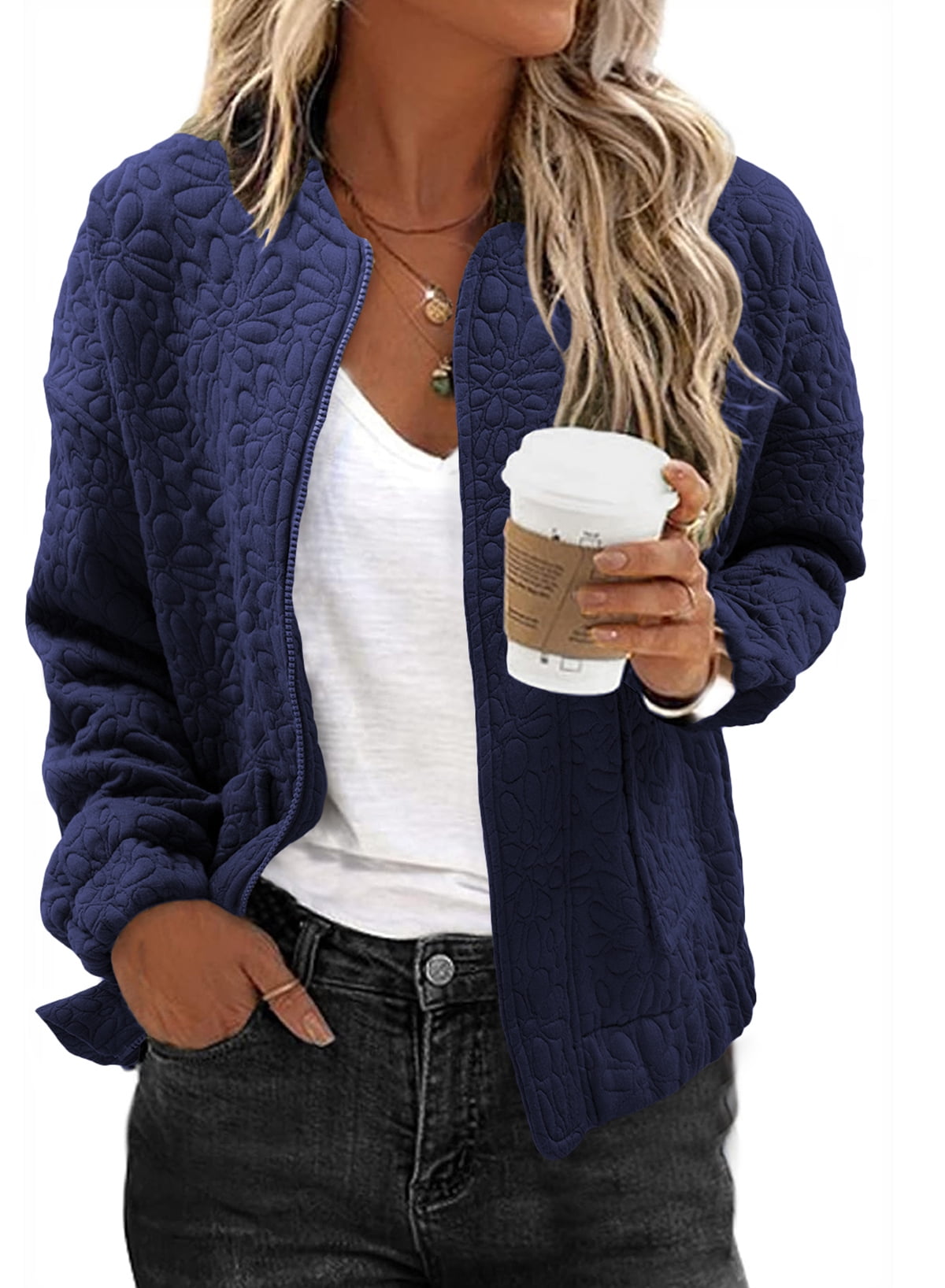 Eytino Jackets for Women Casual Lightweight Zip Up Jackets Womens