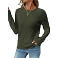thumbnail image 1 of Eytino Plus Size Sweaters for Women Trendy Casual Crewneck Long Sleeve Cable Knit Sweater Pullover Sweaters Fall Sweater Tops Green 2XL, 1 of 11