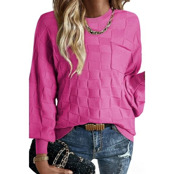 Eytino Sweaters for Women Fall Sweater Casual Crewneck Long Sleeve Tops Lightweight Oversized Pullover Knit Sweaters
