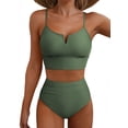 thumbnail image 1 of Eytino Swimsuits for Women High Waisted Bikini Set V Wire Two Piece Swimsuits Swim Suits 2026 Tummy Control Bathing Suit Mist Green 2XL, 1 of 8